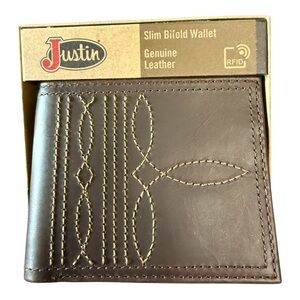 Justin Slim Bifold Wallet – Genuine Leather RFID
